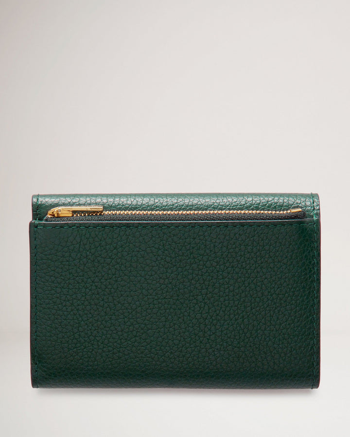Folded Multi-Card Wallet Mulberry Green Small Classic Grain