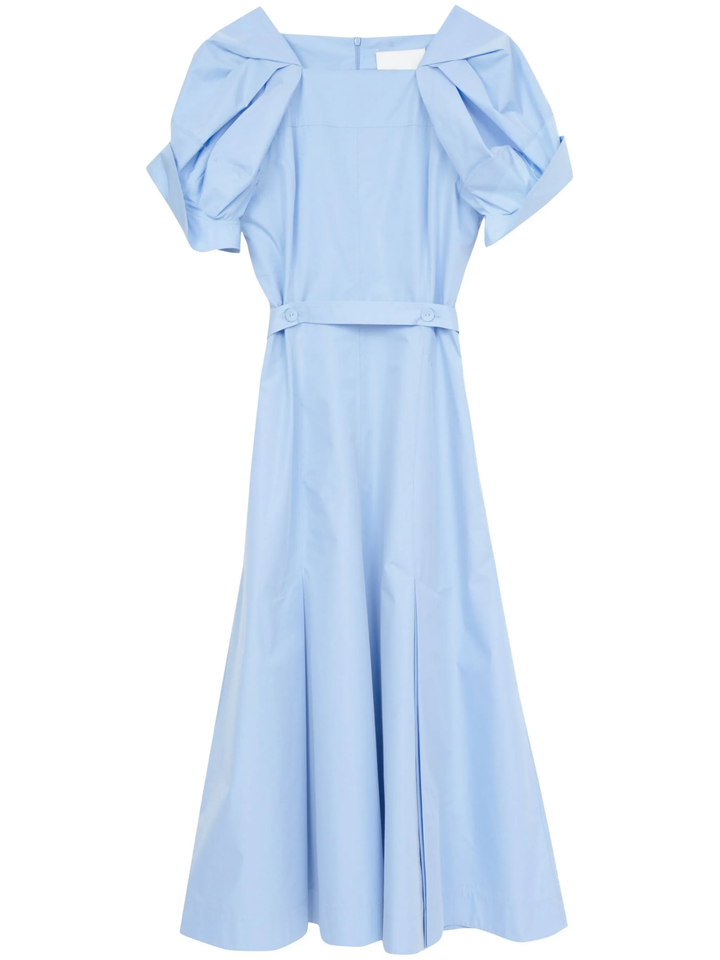 콜랩스 블룸 슬리브 벨트 드레스