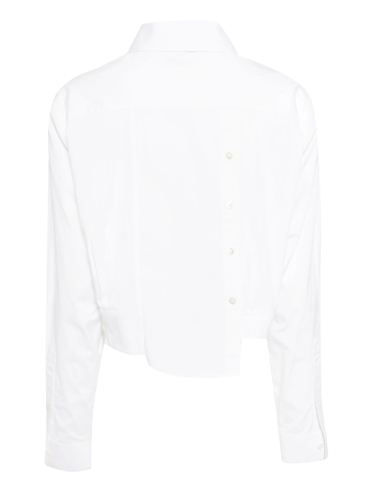 Deconstructed Cropped Button Down Blouse