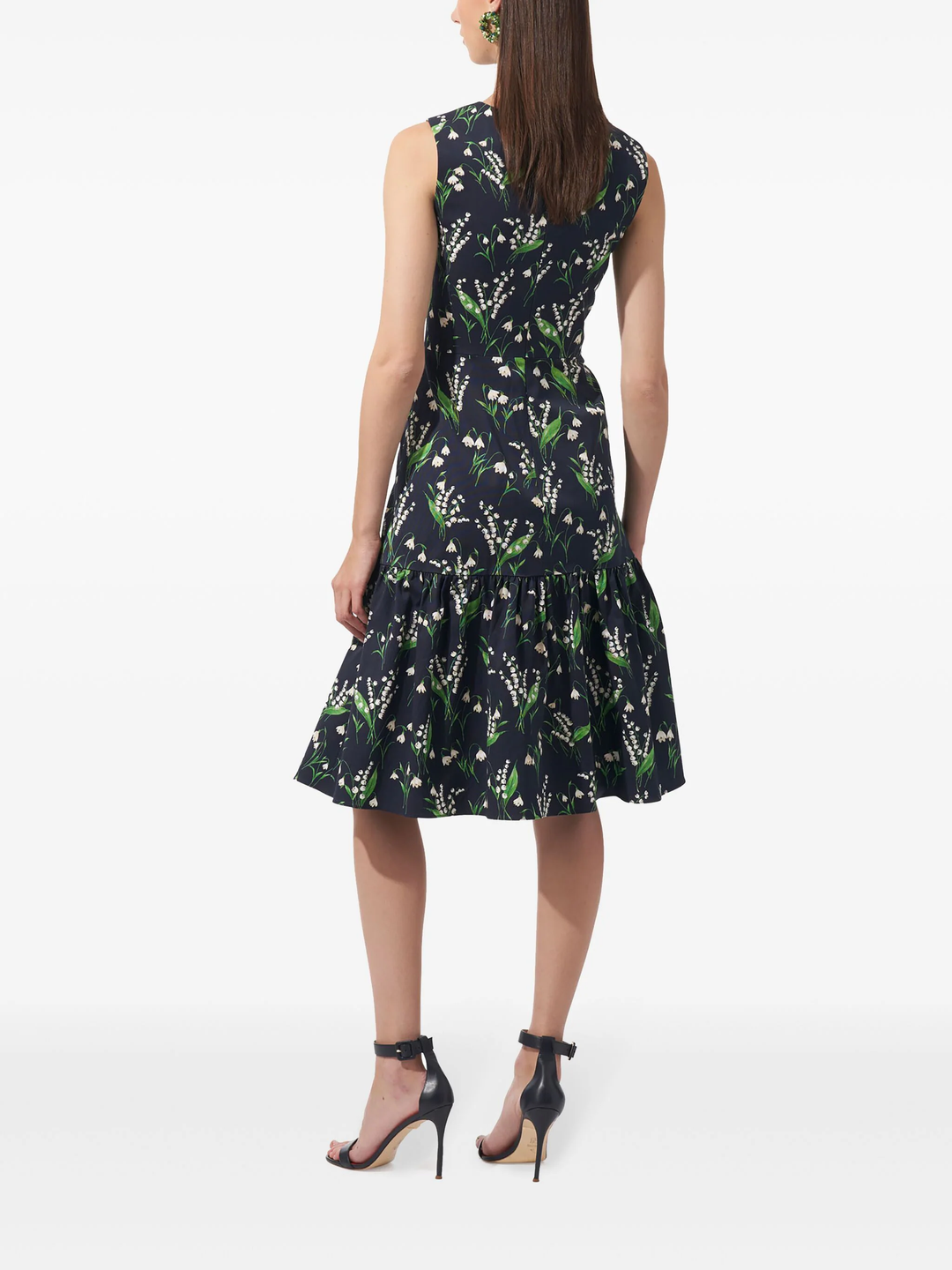 Floral-Print Flounce Hem Dress