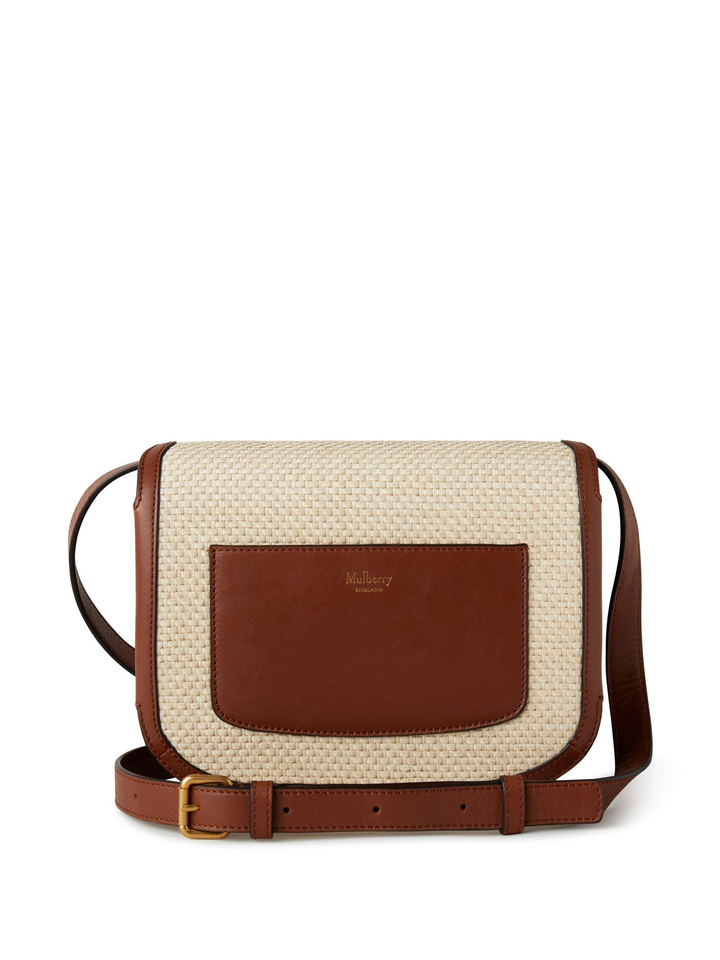 Pimlico Satchel Ecru & Bright Oak Raffia