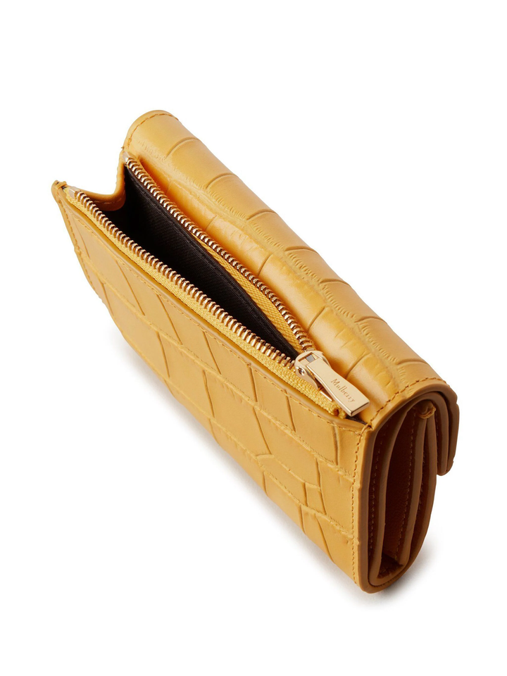 Darley Folded Multi-Card Wallet Yellow Matte Small Croc