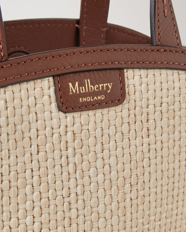 Clovelly Mini Tote Ecru & Bright Oak Raffia