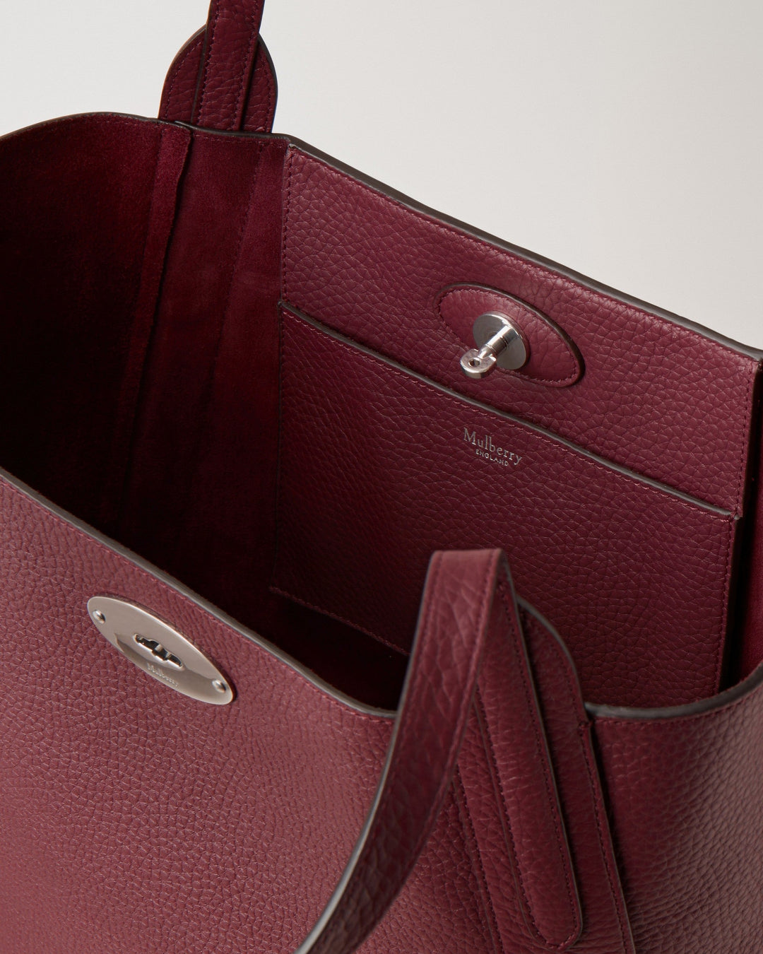 North South Bayswater Tote Black Cherry Heavy Grain