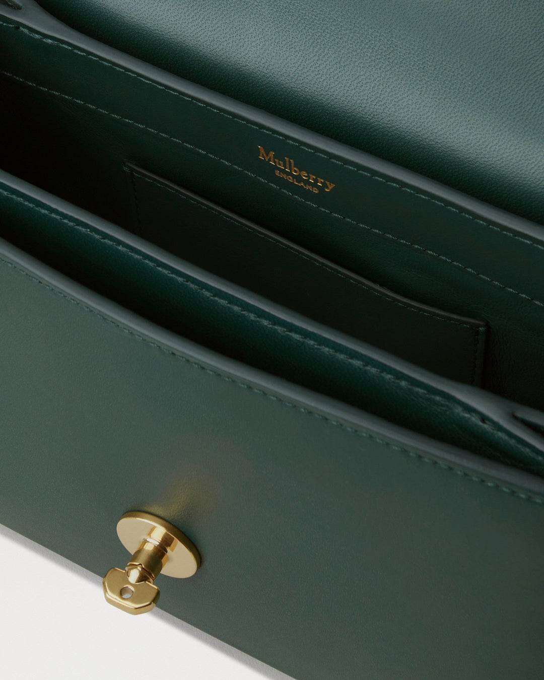 Small Lana Top Handle Mulberry Green High Gloss Leather