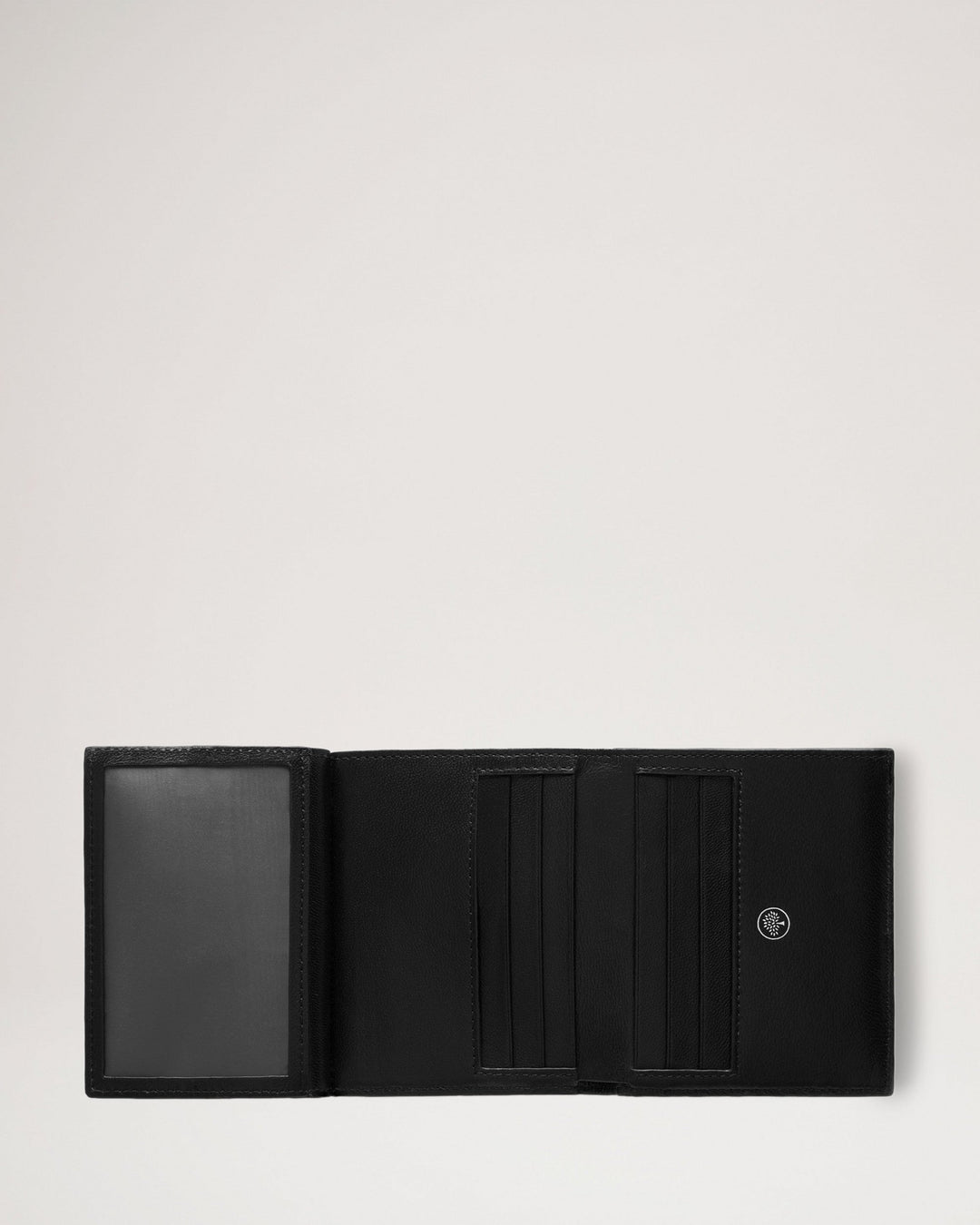 Trifold Wallet Black Small Classic Grain