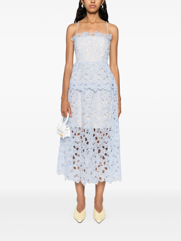 Blue Organza Lace Midi Dress Club21.com Blue Organza Lace Midi Dress Club21.com