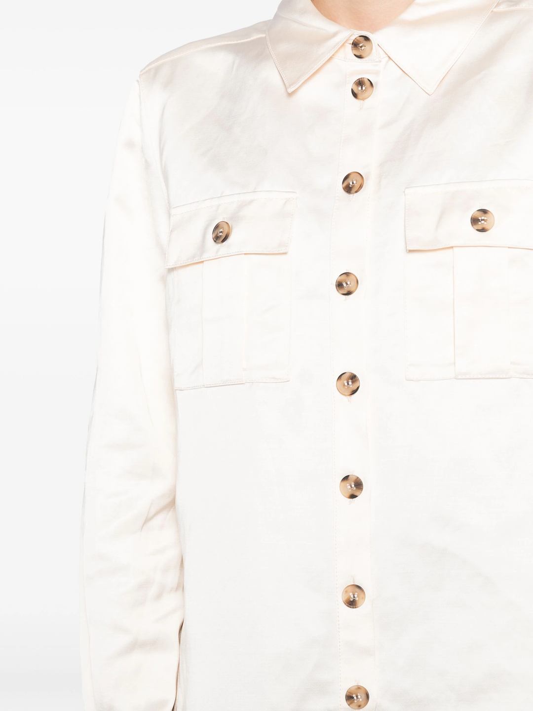 Cream Satin Shirt