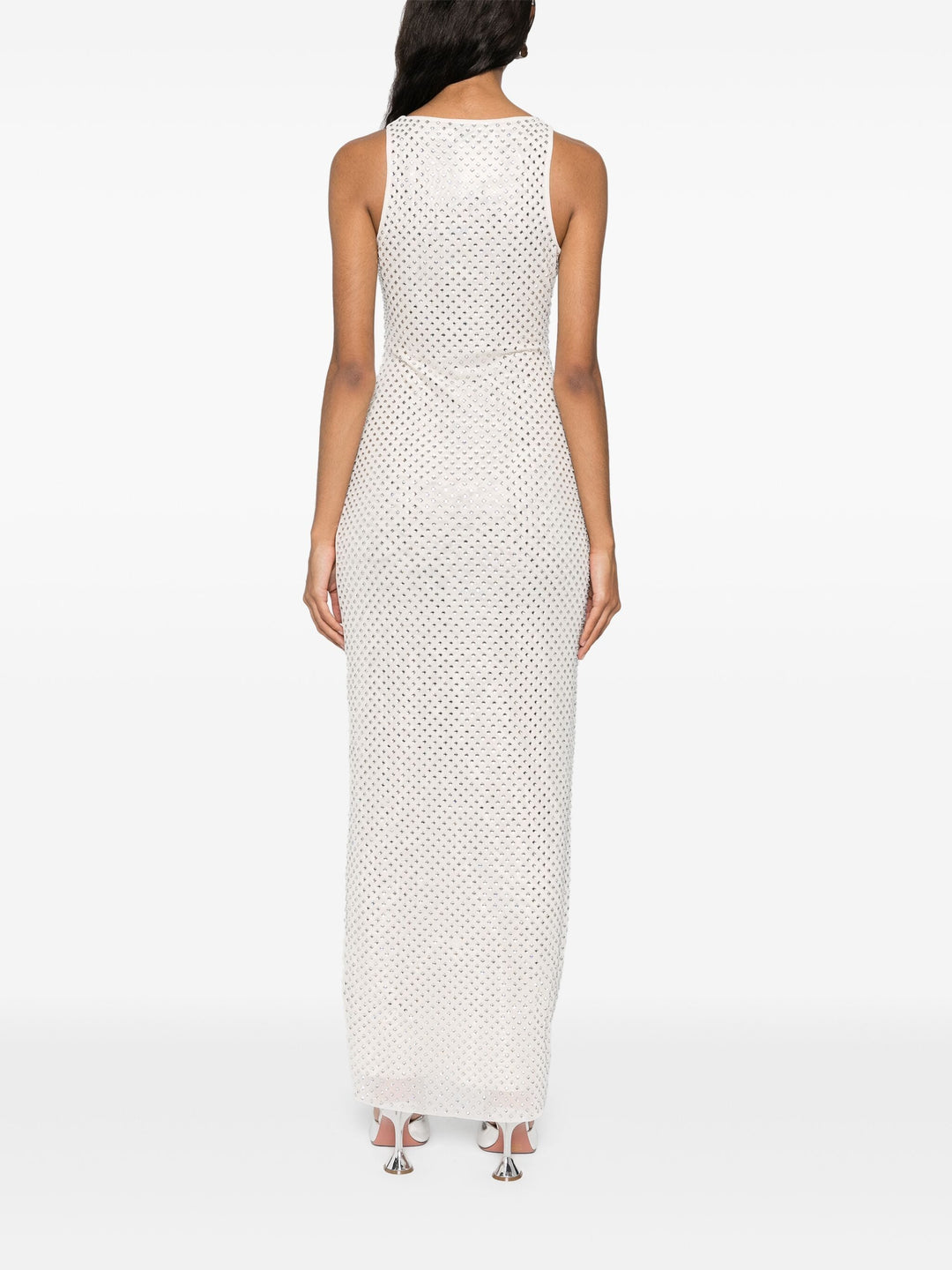 cream mesh rhinestone maxi dress Cream Mesh Rhinestone Maxi Dress self-portrait-US