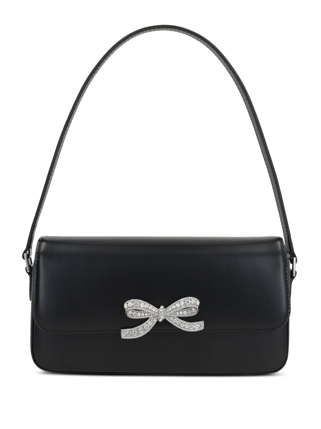 Black Leather Baguette Bag