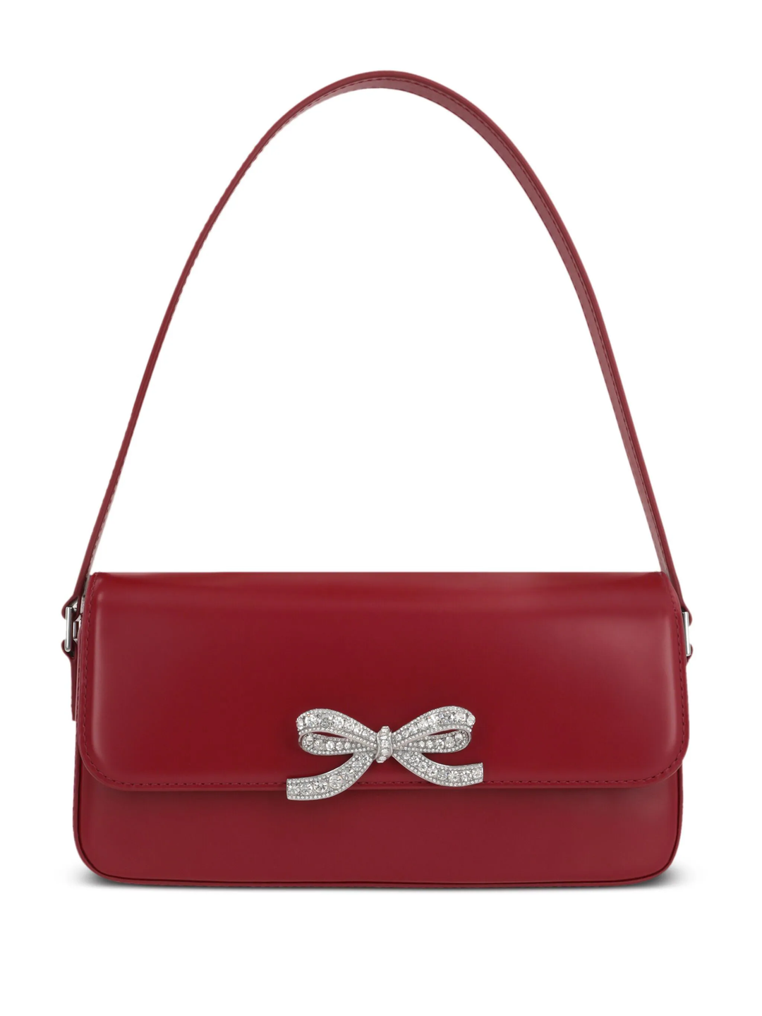 Burgundy Leather Baguette Bag