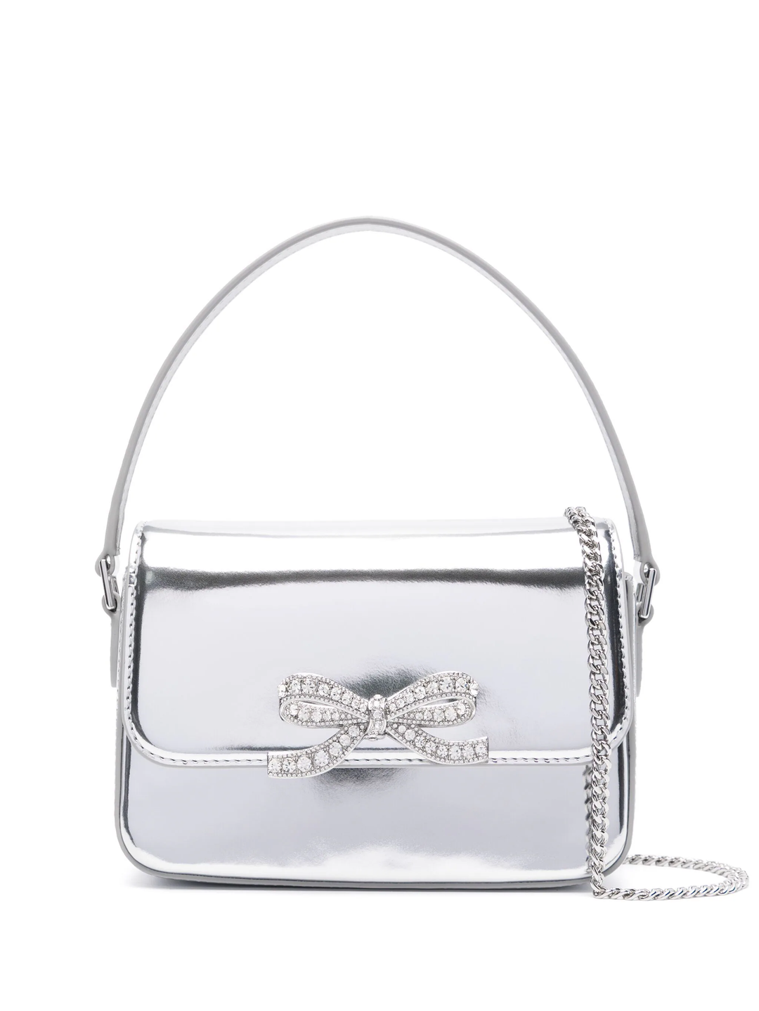 Silver Leather Micro Bag