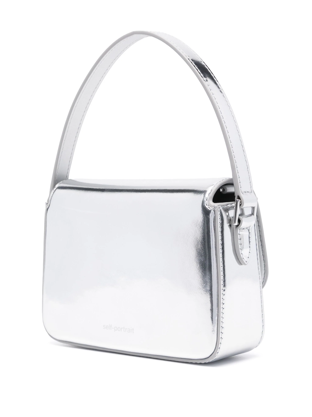 Silver Leather Micro Bag