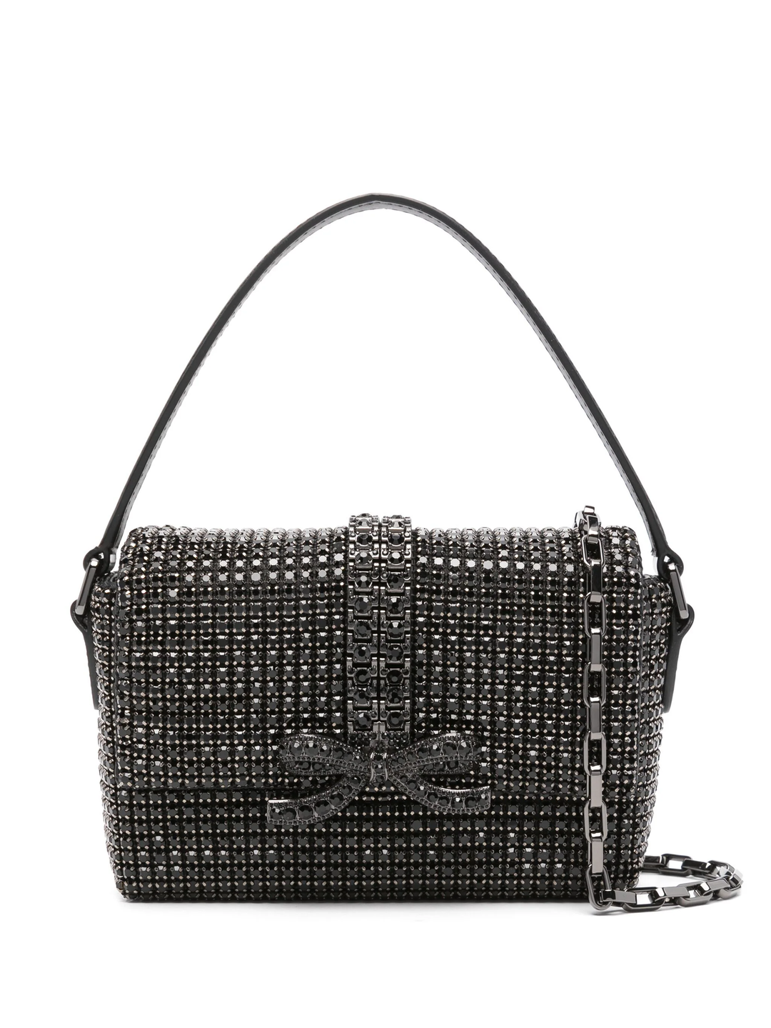 Black Rhinestone Chainmail Micro Bag