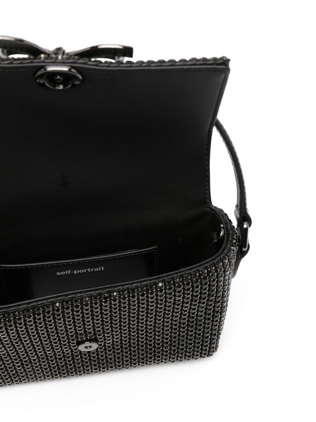 Black Rhinestone Chainmail Micro Bag