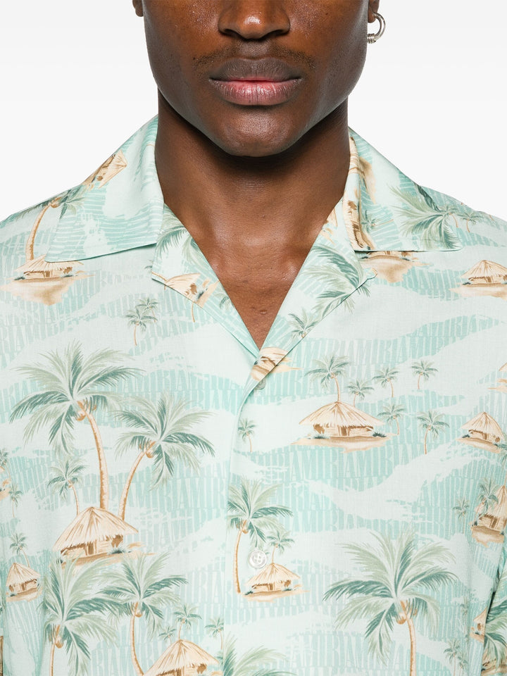 Amiri Repeat Palm Camp Shirt