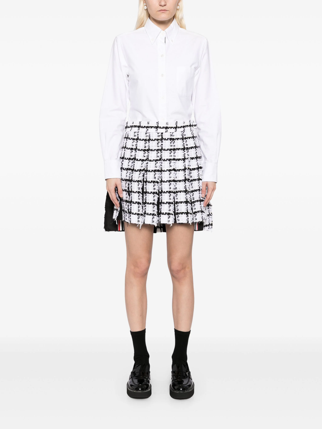 Mini Dropped Back Pleated Skirt