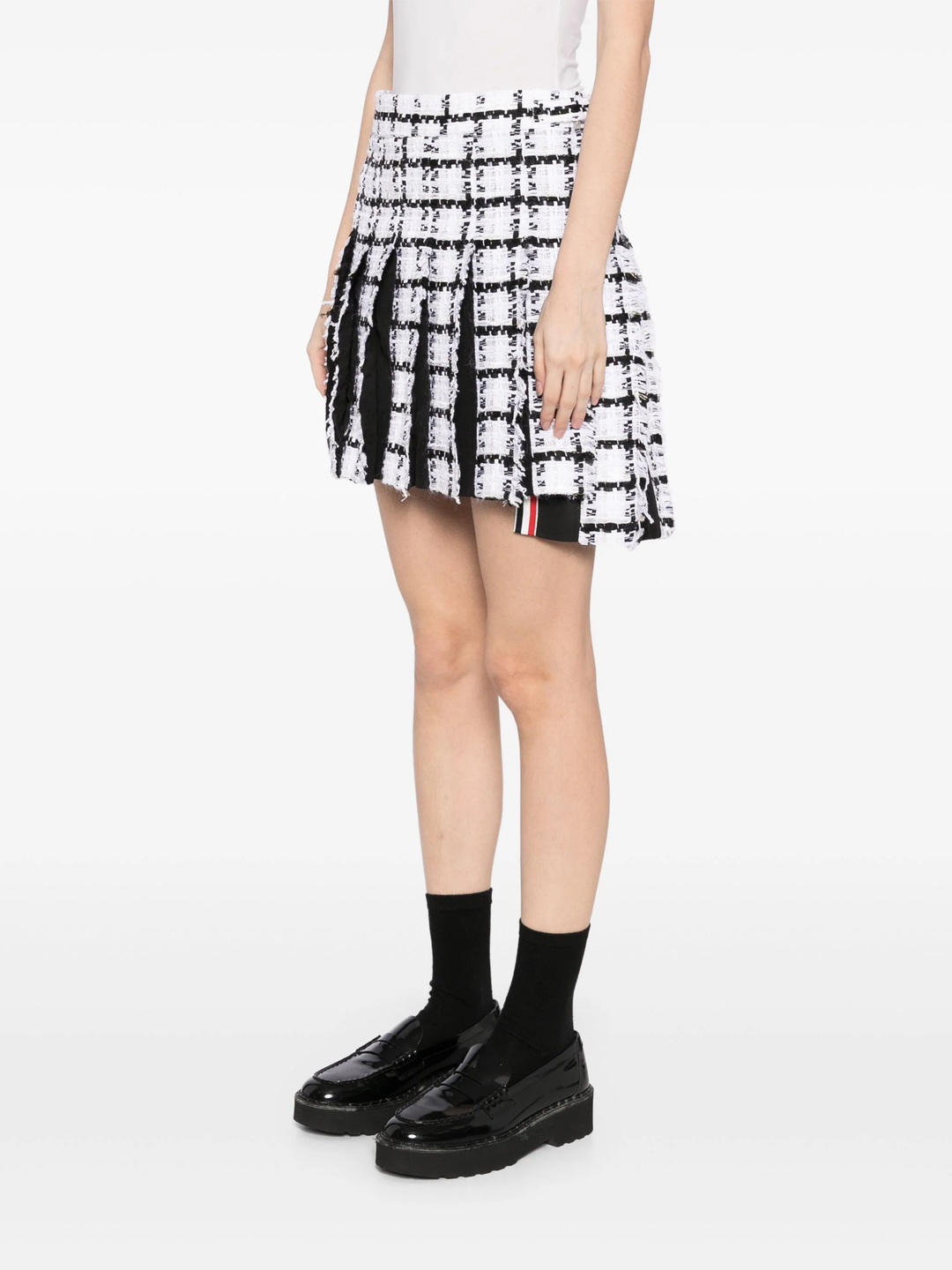 Mini Dropped Back Pleated Skirt