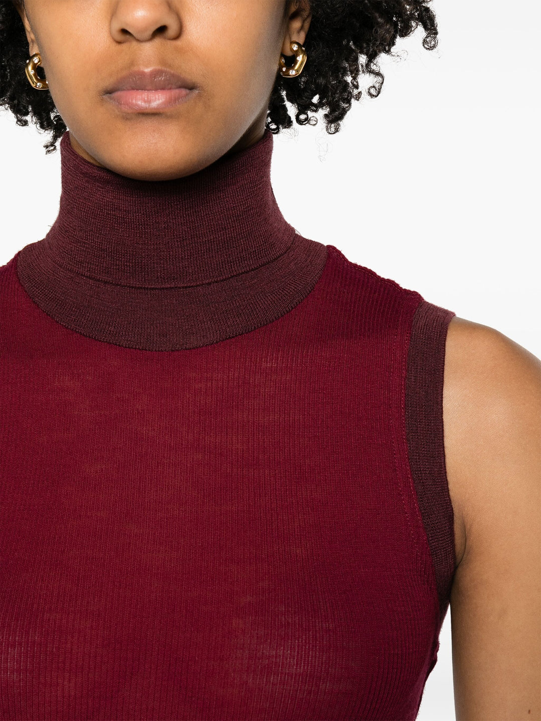 Sleeveless Turtleneck Top