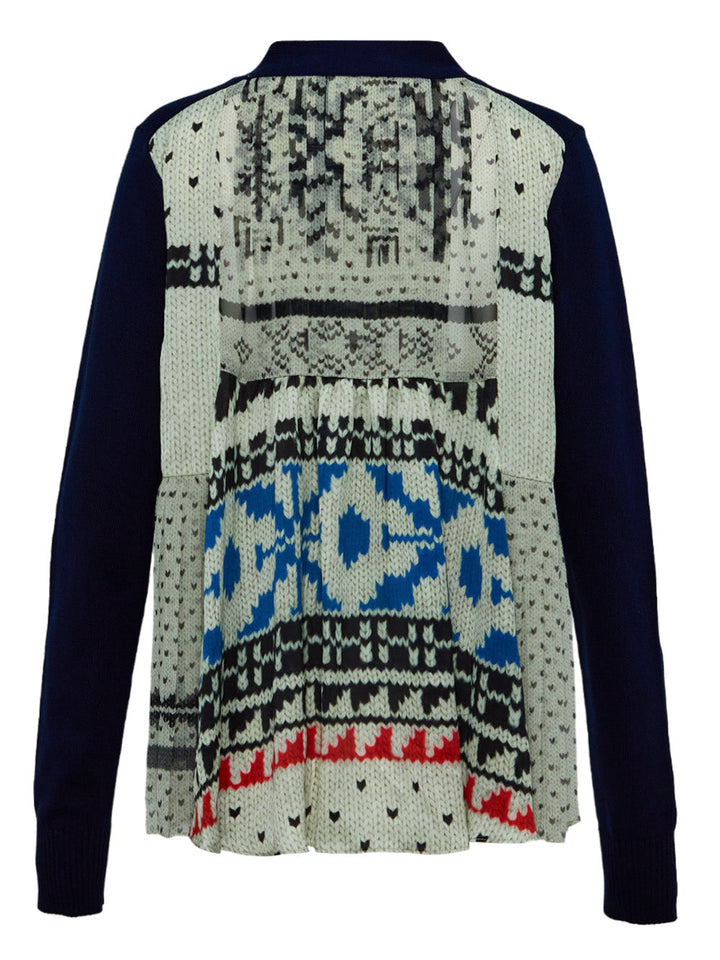 Pattern Knit Print Cardigan