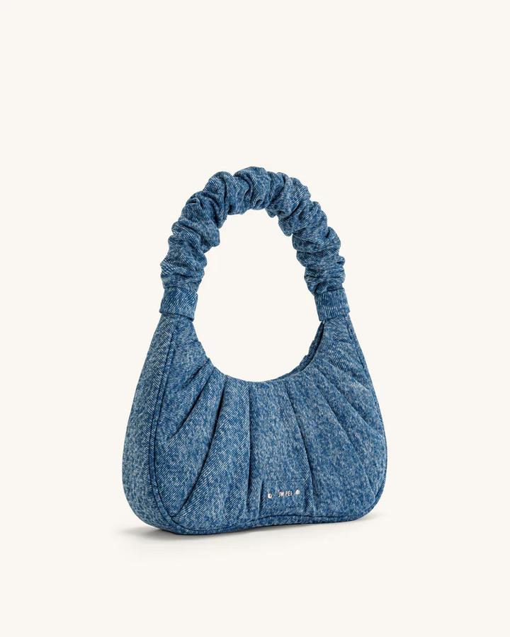 Gabbi Denim Ruched Hobo Handbag