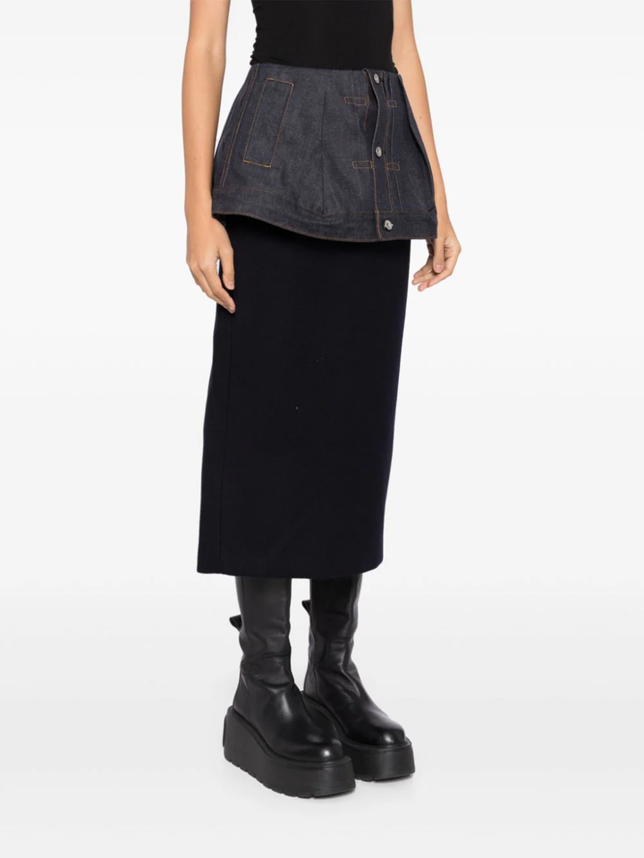 Denim X Wool Melton Skirt