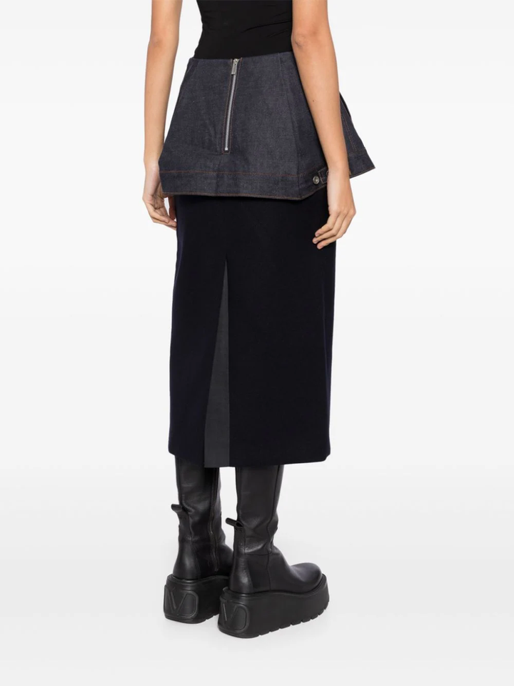 Denim X Wool Melton Skirt