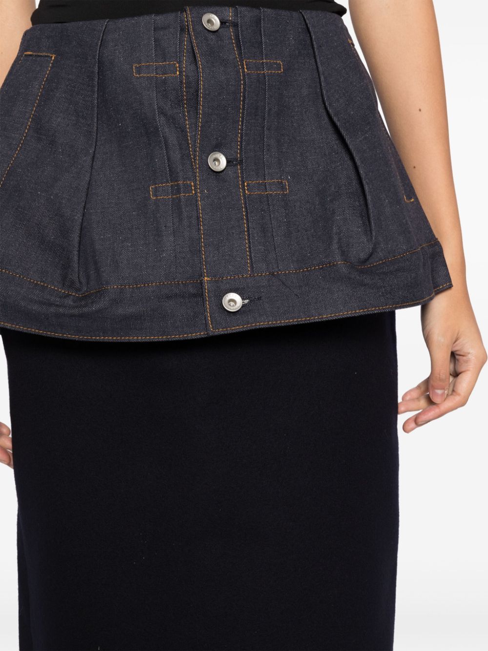 Denim X Wool Melton Skirt