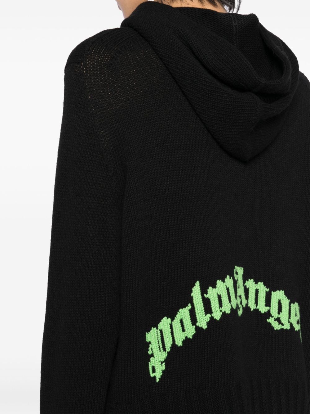 Curved Logo Knitted Hoody