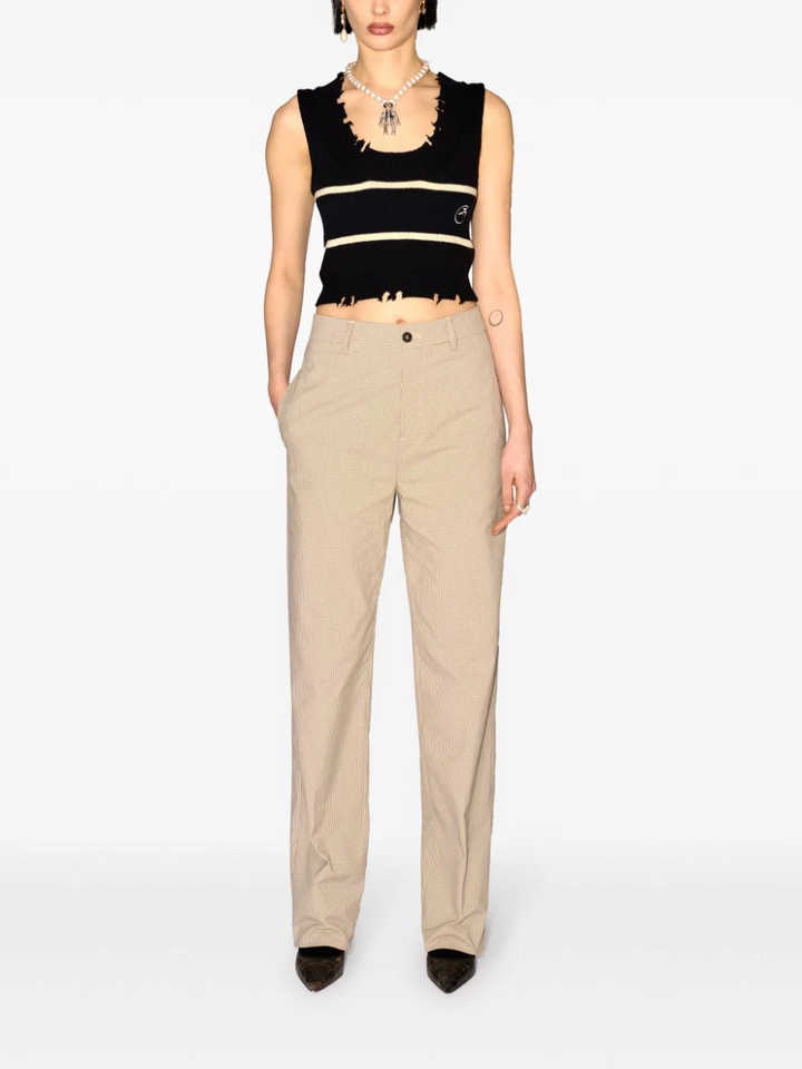 Áo thun cổ tròn rib rách