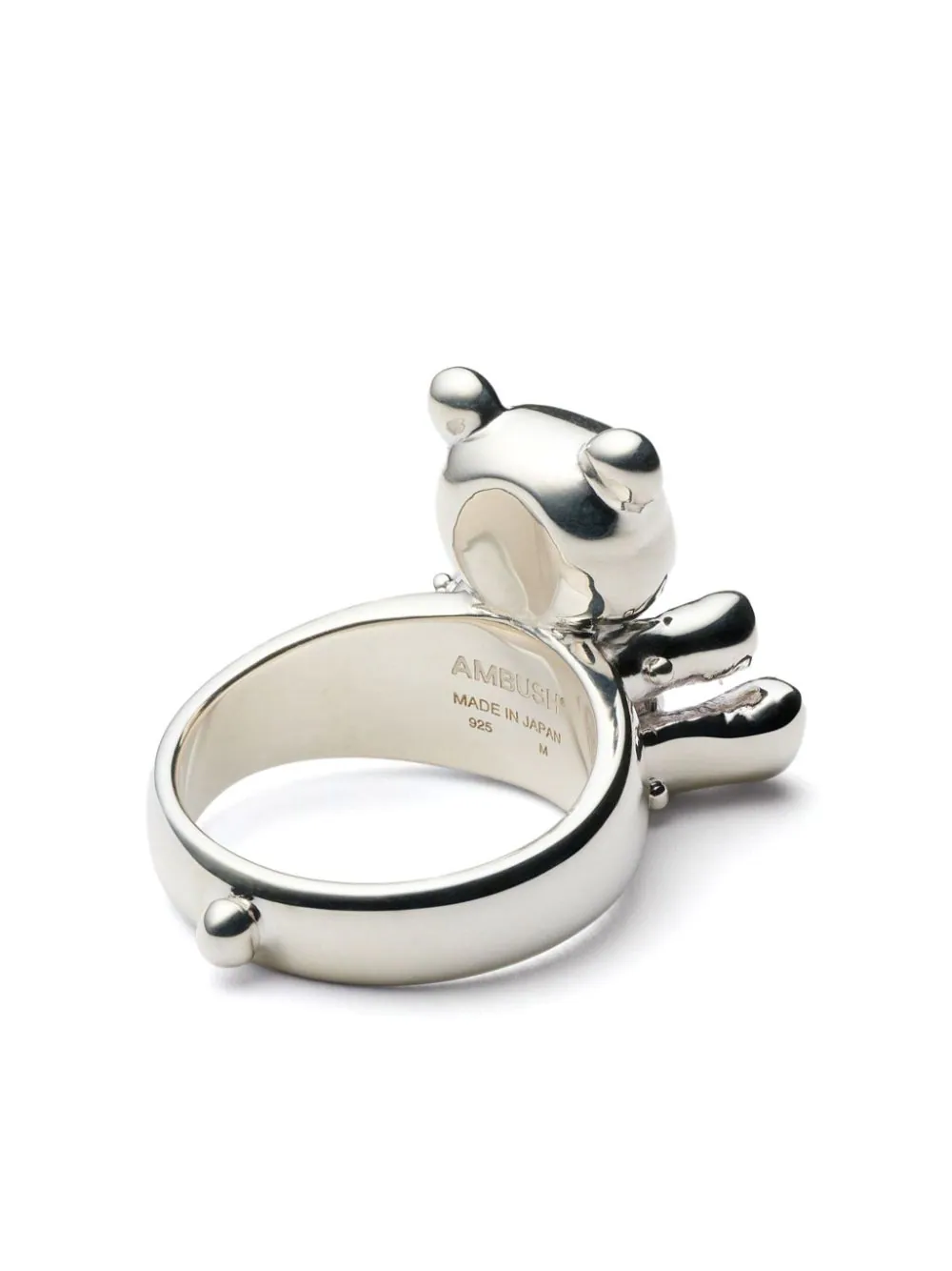 Inflated Teddy Bear Ring Silver