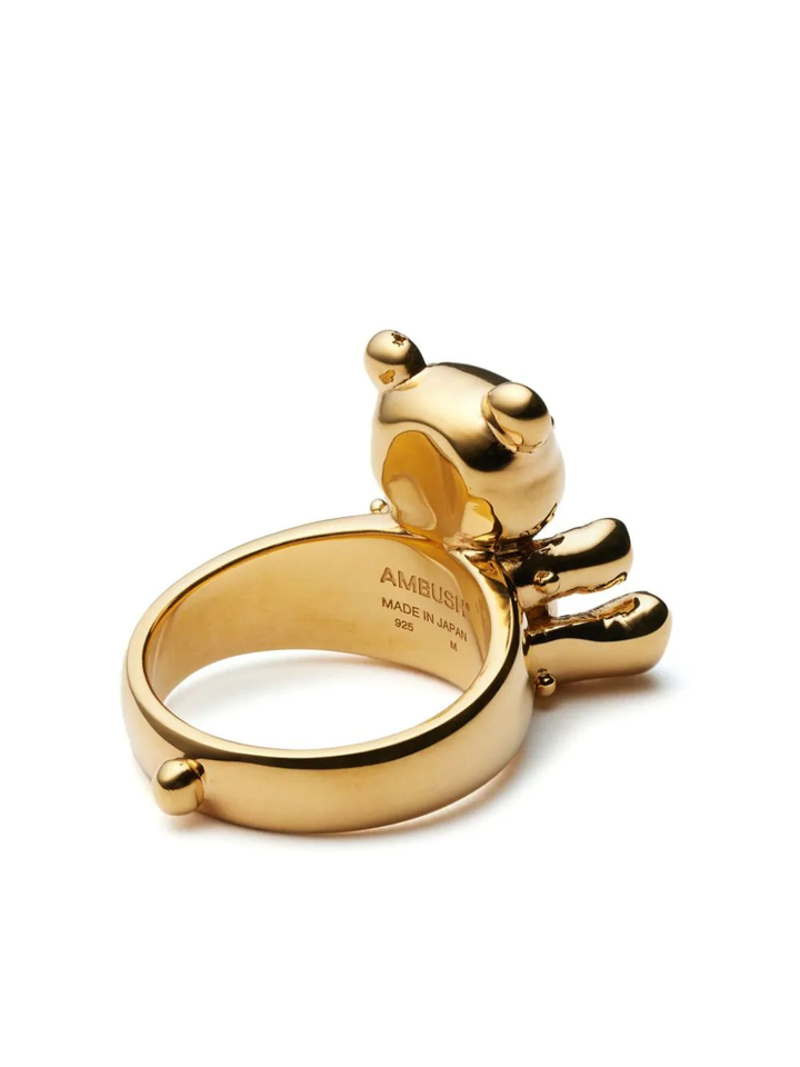 Inflated Teddy Bear Ring Gold