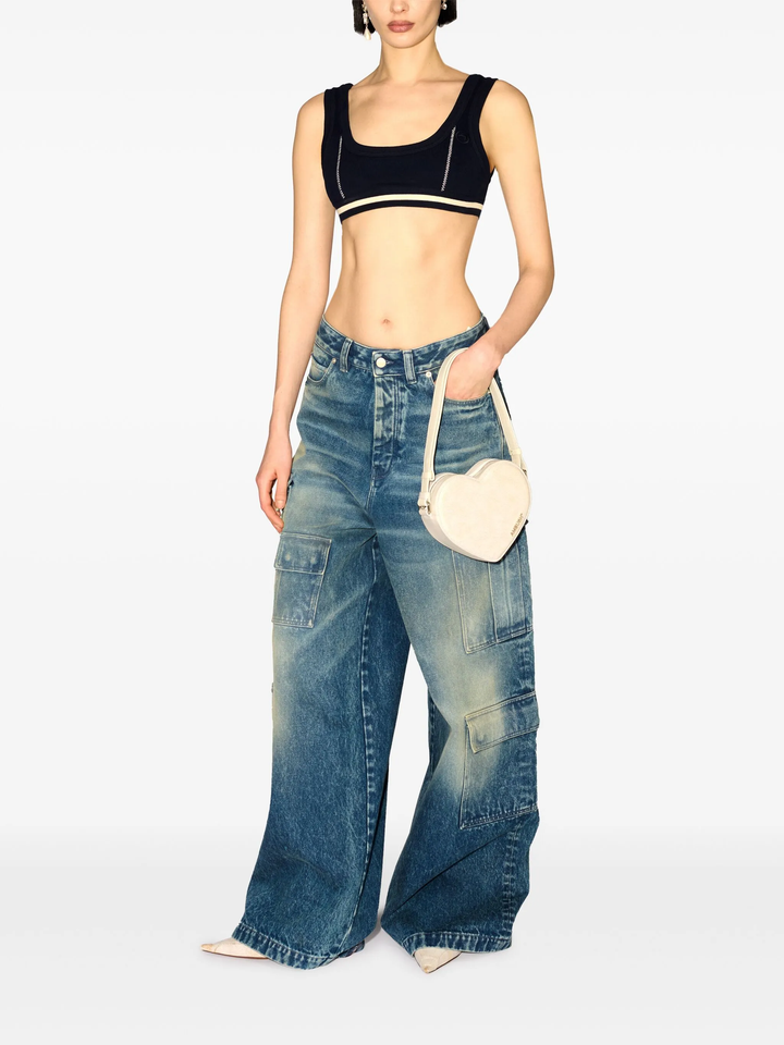 Denim Cargo Pants Vintage Blue