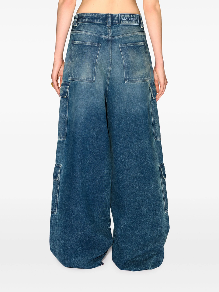 Denim Cargo Pants Vintage Blue