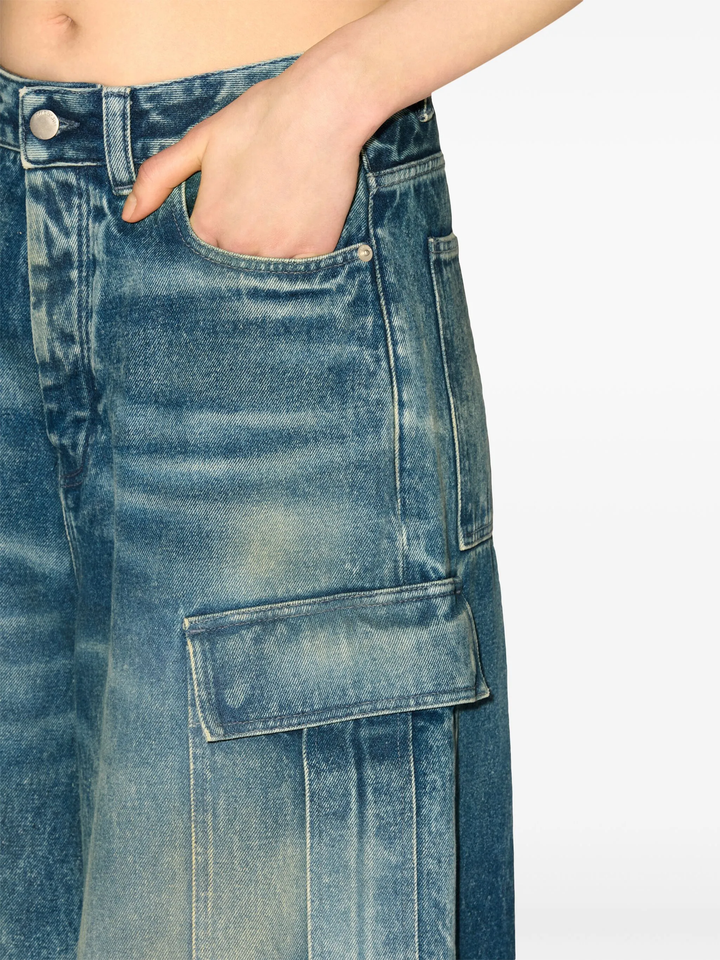 Denim Cargo Pants Vintage Blue
