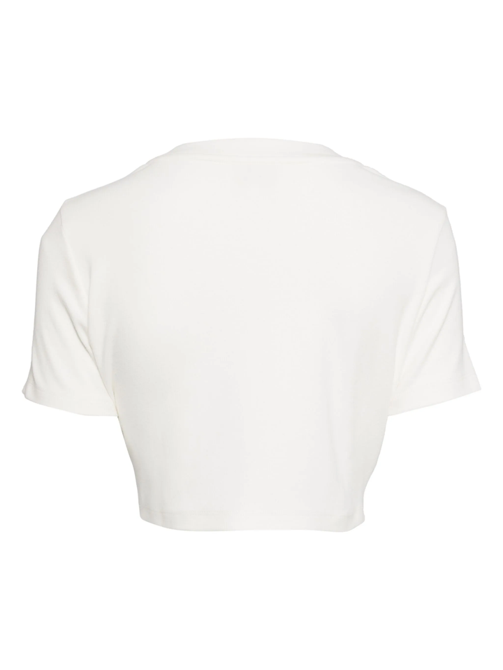 Stereo Rose Embellished Cropped Tee