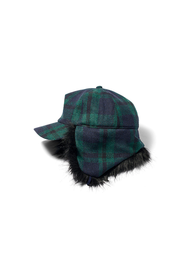 Tartan Faux Fur Earflap Cap