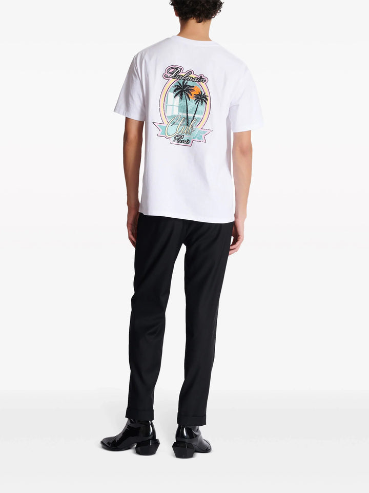 Straight Fit Balmain Club Back T-Shirt