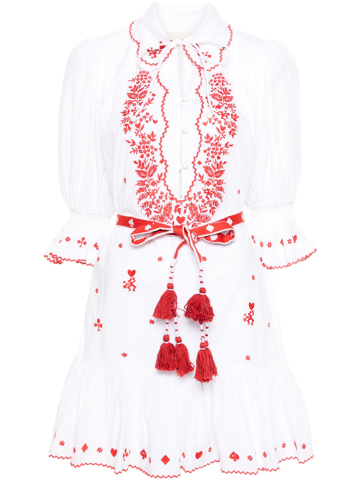 Hearts Embroidered Mini Dress