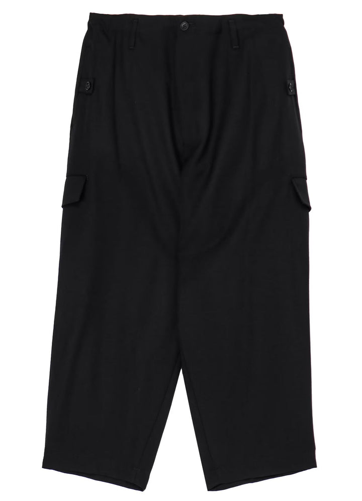 Wool Gabardine Tab Wide Pants