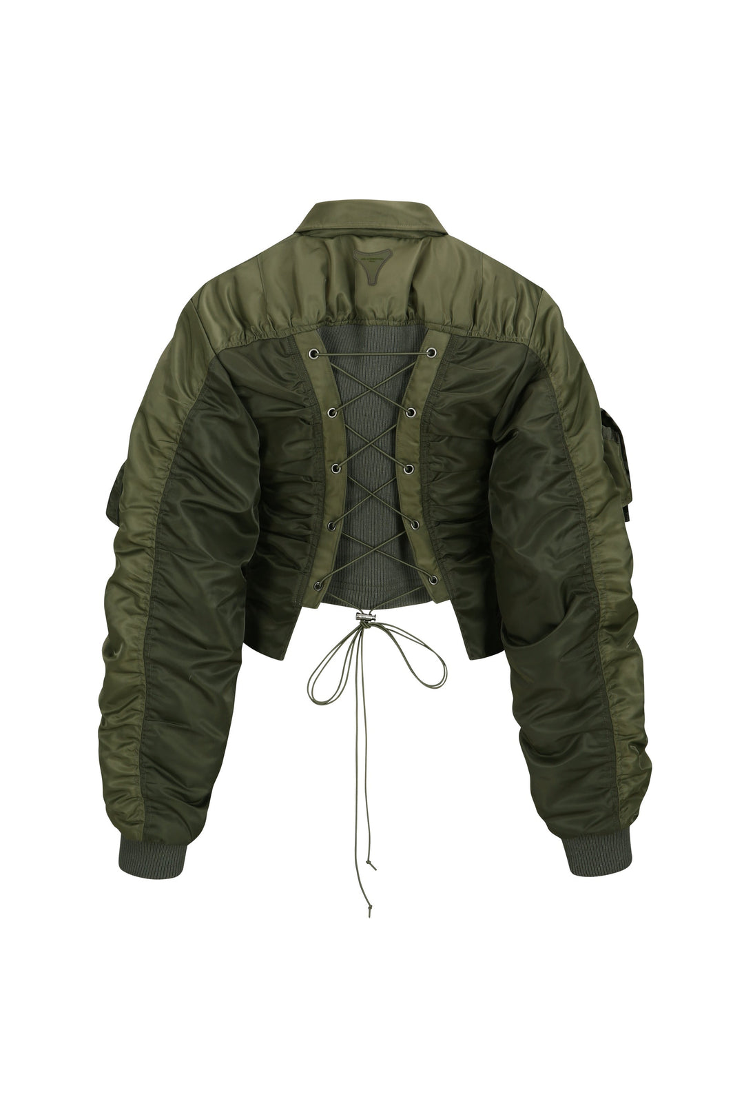 Vitalina Lace-Up Bomber Jacket –