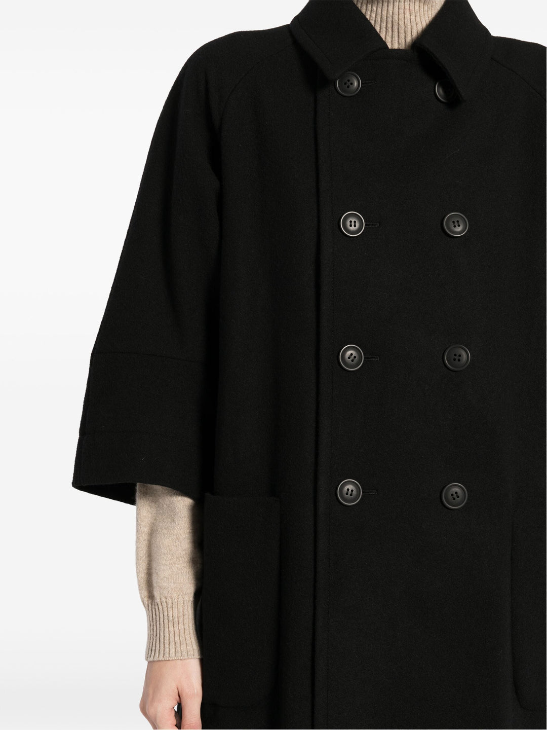 Cropped Raglan Sleeve Coat