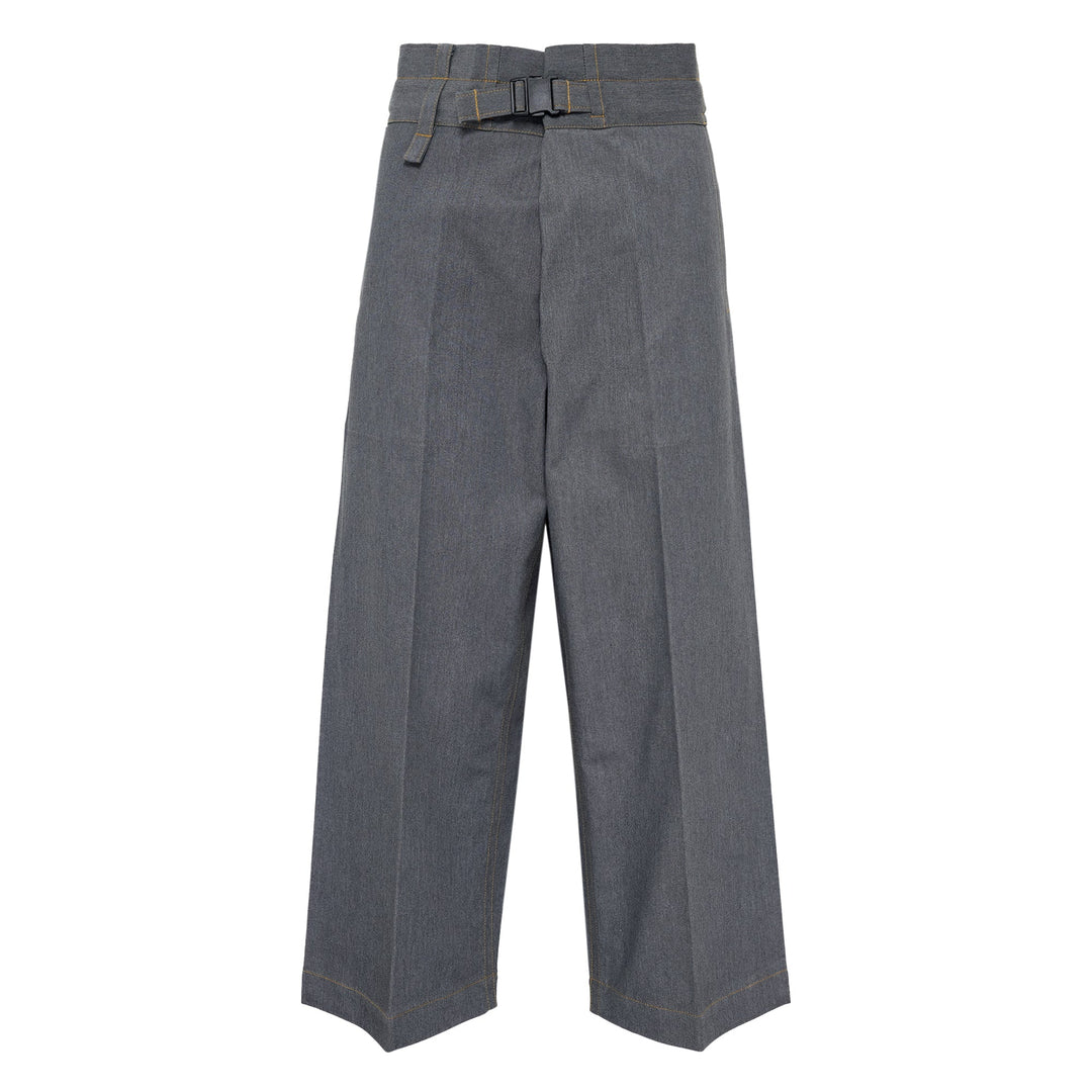 Flat Denim Wide Leg Pants