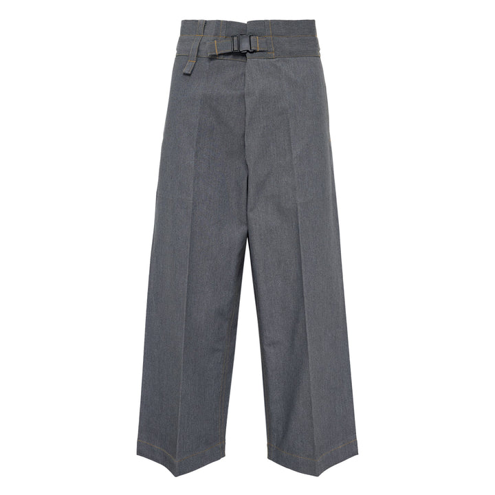 Flat Denim Wide Leg Pants