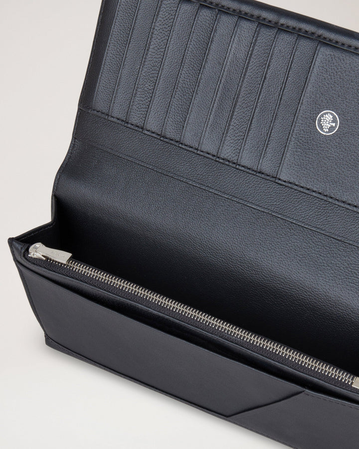 Camberwell Long Wallet Black Shiny Smooth Leather