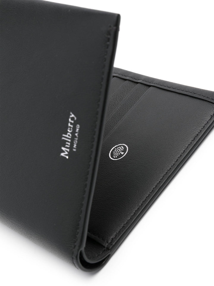 Camberwell 8 Card Wallet Black Shiny Smooth Leather