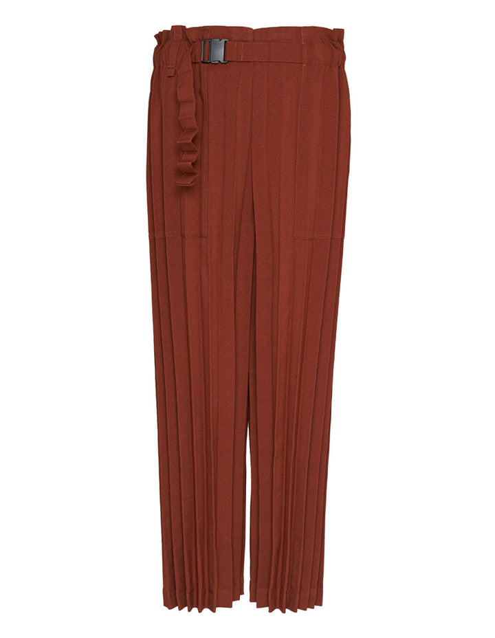 Color Pleats Bottom Pants