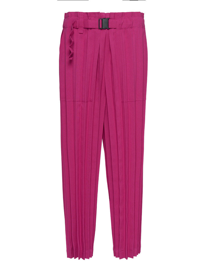 Color Pleats Bottom Pants