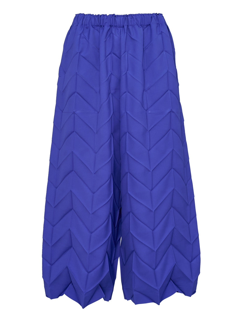 Zig Zag Pleats Bottom Wide Pants