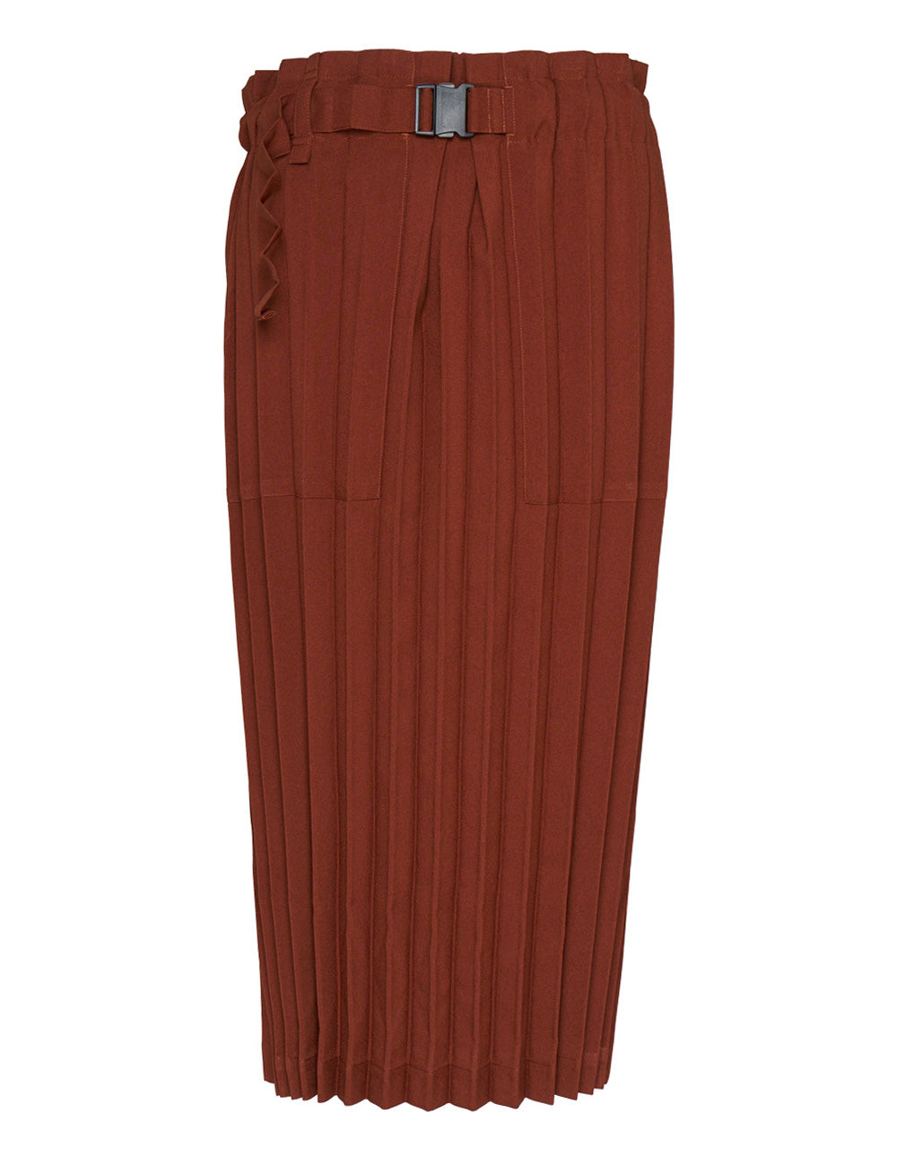 Color Pleats Bottom Skirt